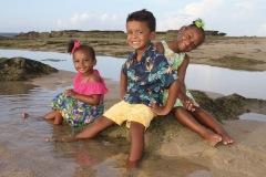 Children in tide pools